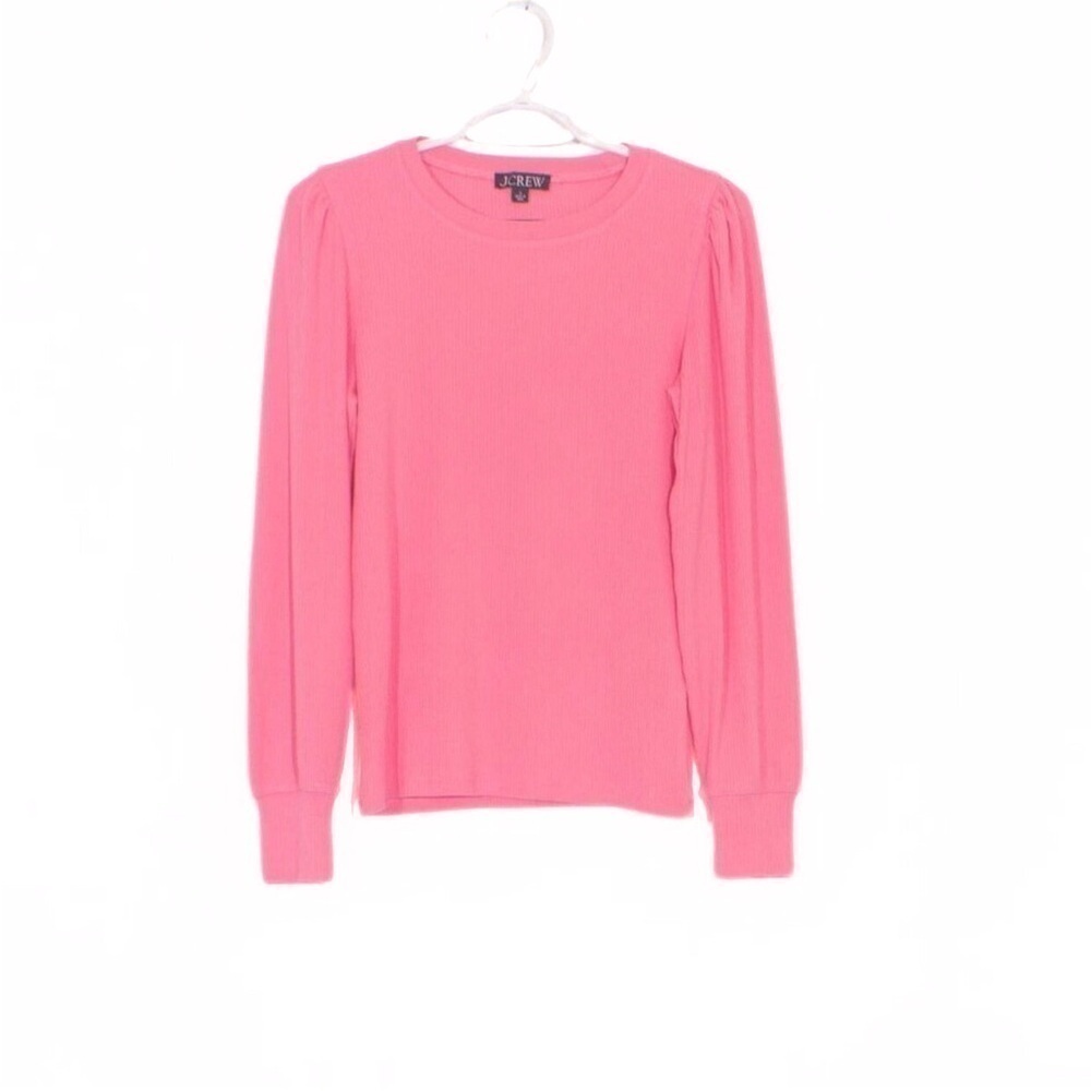 J CREW Ribbed Balloon Sleeve Blouse Size S